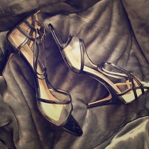 FIONI black + clear heels